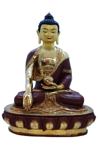 Handcrafted Shakyamuni Buddha Statue – Brass & Copper Finish