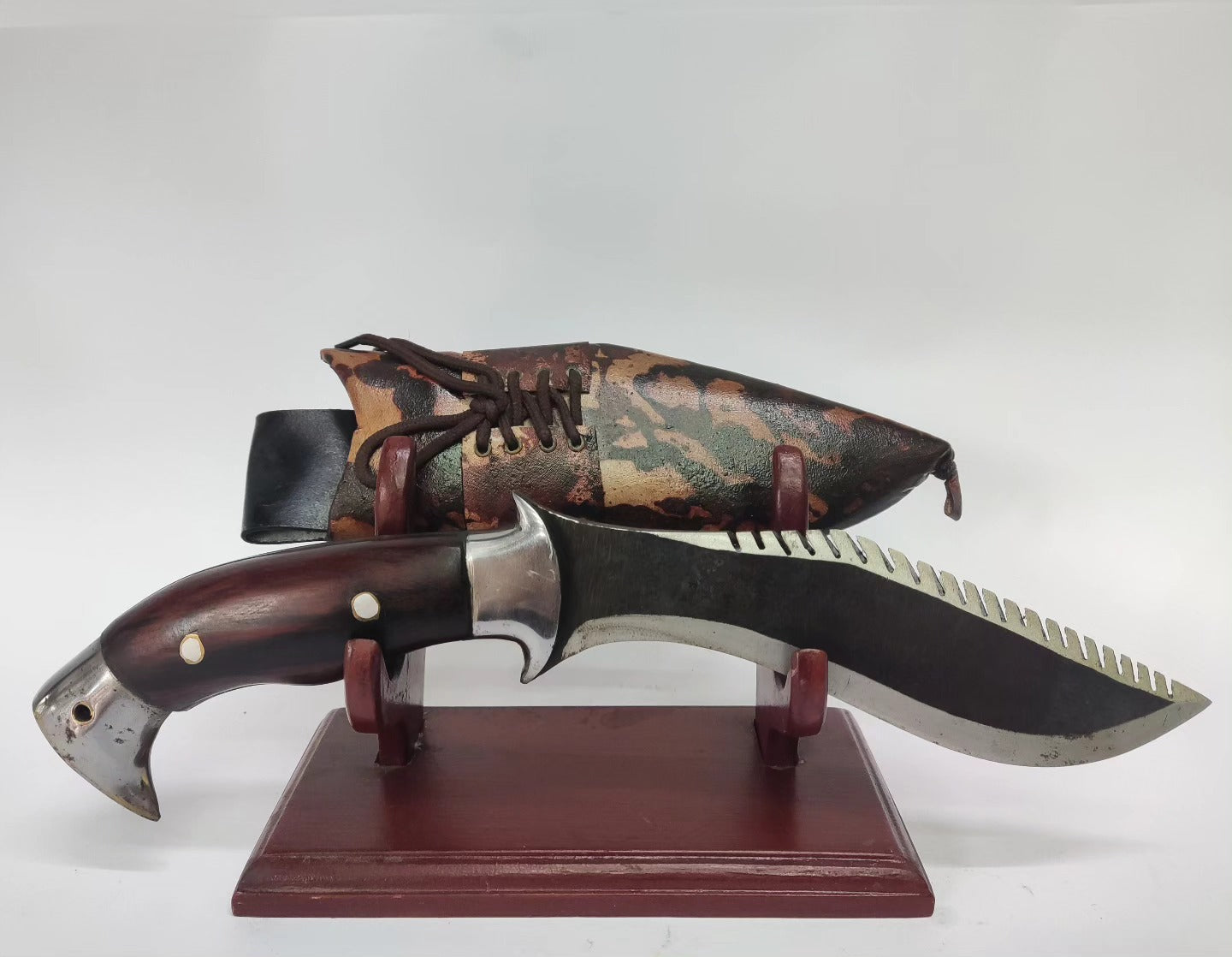 Handcrafted Tactical Khukuri Knife with Sawback Spine
